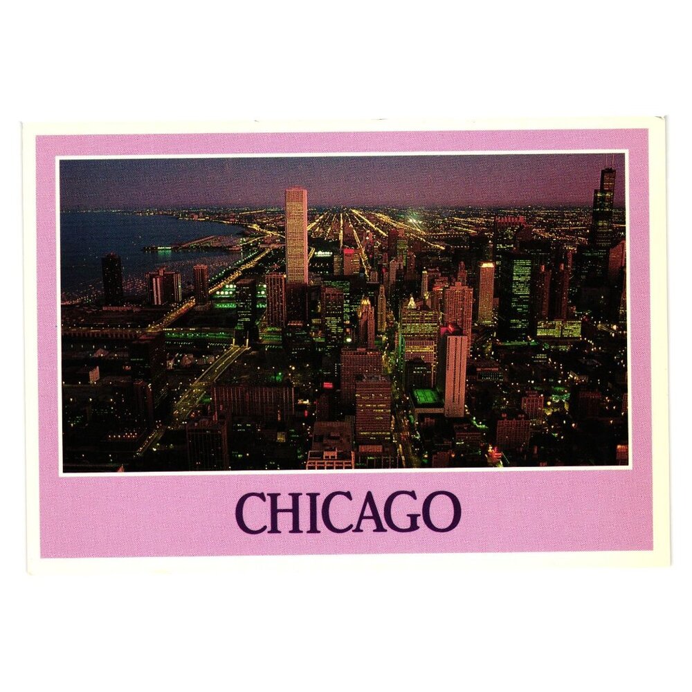 Vintage Chicago Postcard View From John Hancock Center Windy City For Framing